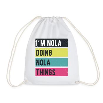 Ich bin Nola, mache Nola-Dinge Retrofarben - Turnbeutel - Weiß - Vorne