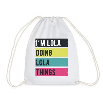 Je suis Lola qui fait des choses rétro de couleurs - Sac de sport léger - blanc - Devant