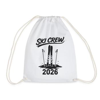 SKI CREW Winter holiday and après-ski outfit - Drawstring Bag - white - Front