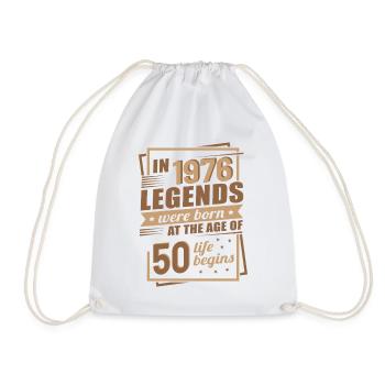 50 Jahre Jahrgang Legenden 1976 Retro Modern - Turnbeutel - Weiß - Vorne