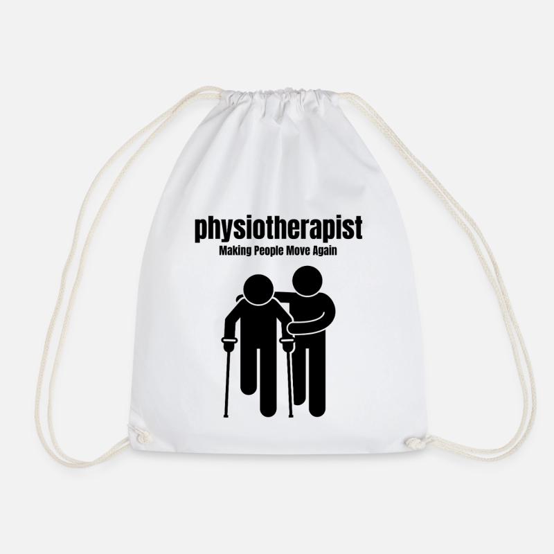 Physiotherapist – Making People Move Again - Drawstring Bag - white