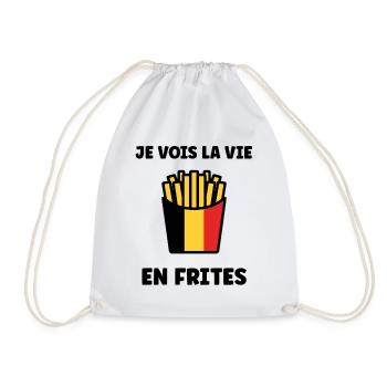 Frites Belges Drapeau Graphic - Sac de sport léger - blanc - Devant