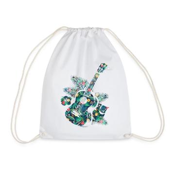 Hawaiian Ukulele Uke Tropical - Drawstring Bag - white - Front