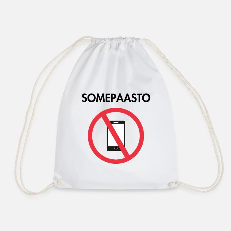 Social media fasting - Drawstring Bag - white