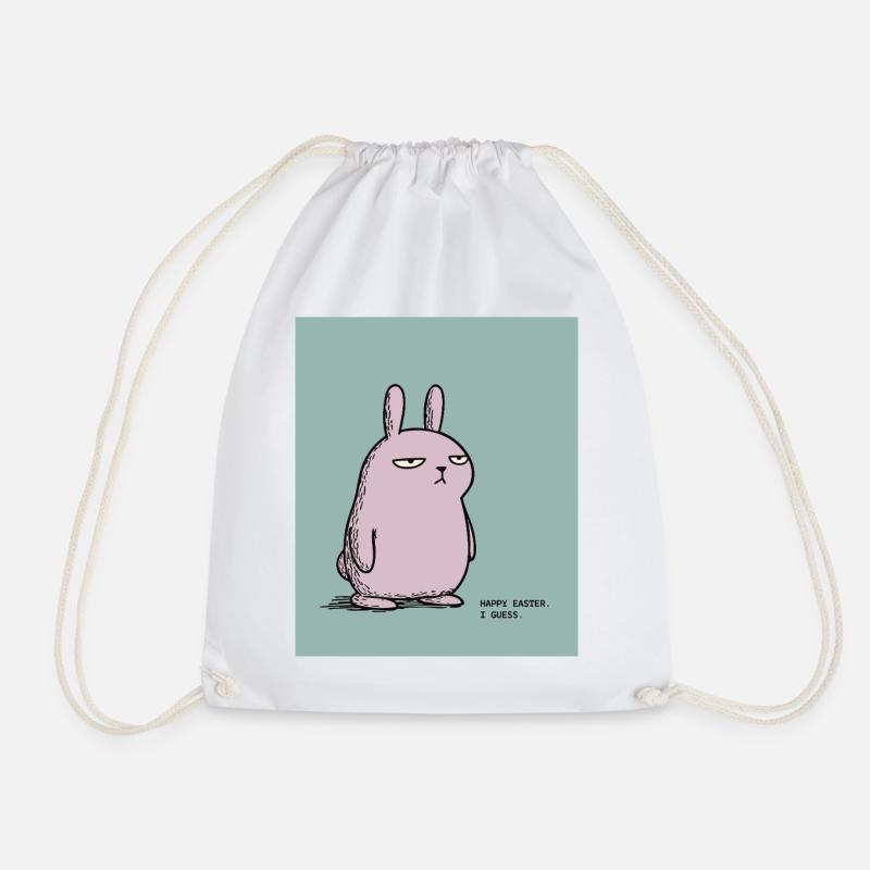 Frohe Ostern, schätze ich – Grumpy Bunny Easter Design - Turnbeutel - Weiß
