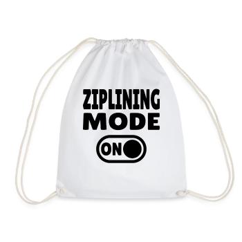 Ziplining Mode ON – Adrenalin an der Zipline - Turnbeutel - Weiß - Vorne