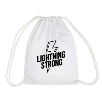Lightning Strong - Drawstring Bag - white - Front