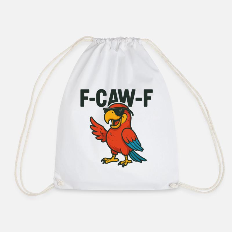 F-CAW-F Papagei | Cooler Vogel Spruch - Turnbeutel - Weiß