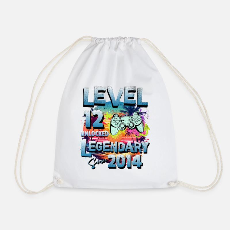 Level 12 Jahre Freigeschaltet seit 2014 Geburtstag - Turnbeutel - Weiß