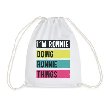 Ich bin Ronnie und mache Ronnie Things Retro Colors - Turnbeutel - Weiß - Vorne