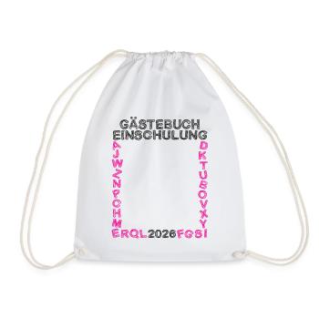 Guestbook School Enrollment 2026 Start of School School Child - Drawstring Bag - white - Front