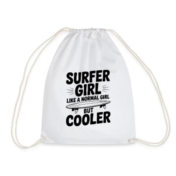 Surfer-Girl wie ein normales Mädchen, aber cooler - Turnbeutel - Weiß - Vorne