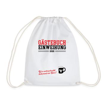 Guestbook Inauguration 2026 New Apartment Business - Drawstring Bag - white - Front