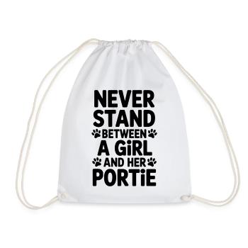 Portuguese Water Dog Sayings Funny Gift - Drawstring Bag - white - Front