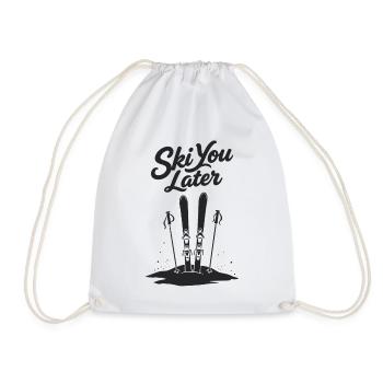 Ski You Later: Funny saying for skiers - Drawstring Bag - white - Front