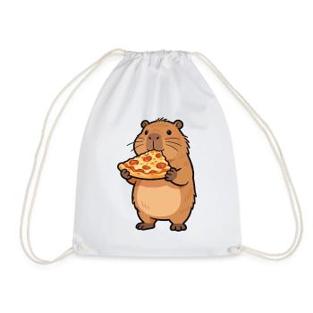 Pizza Hamster Motiv - Turnbeutel - Weiß - Vorne