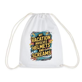 Mes vacances incluent des casques et des cris d’aventure - Sac de sport léger - blanc - Devant