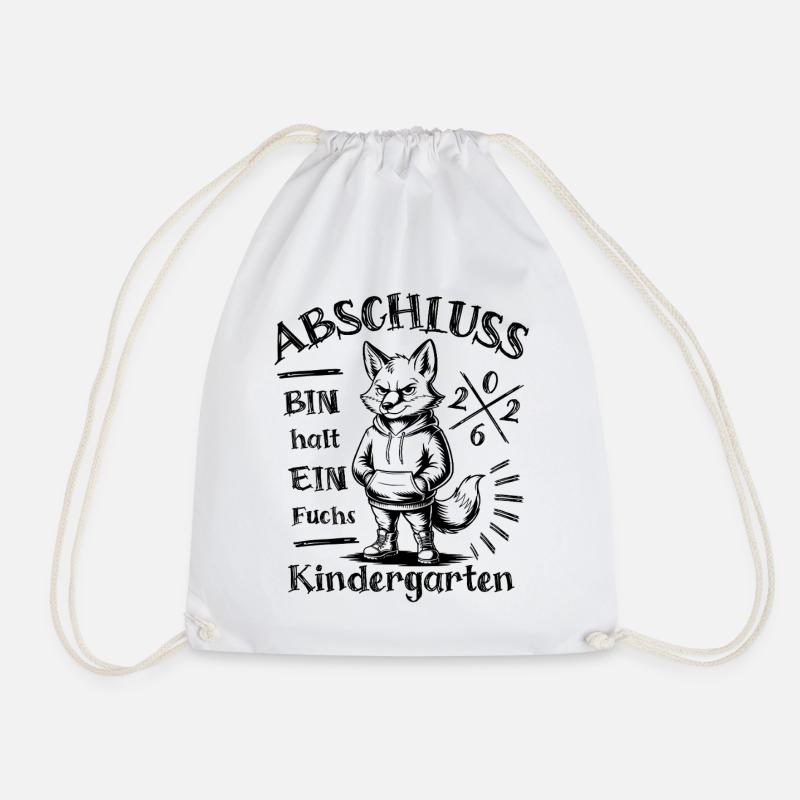 Kindergarten Abschluss 2026 - Bin halt ein Fuchs - Turnbeutel - Weiß