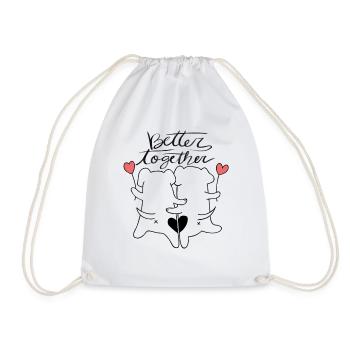 Illustration d’amour de couple mignon - Sac de sport léger - blanc - Devant