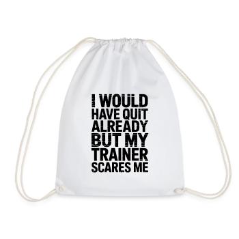 Je démissionnerais mais mon entraîneur me fait peur - Sac de sport léger - blanc - Devant