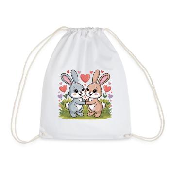 Couple de lapins Amour Pâques En amour - Sac de sport léger - blanc - Devant