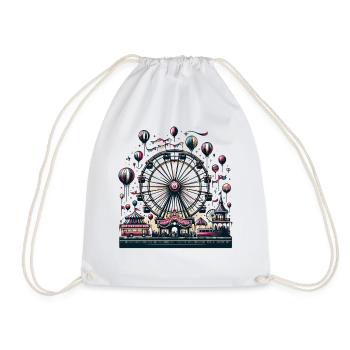 Ferris Wheel Night Festival Carousel Parade - Drawstring Bag - white - Front