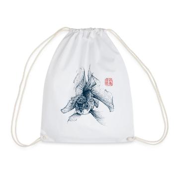 Poisson rouge avec tampon kanji - Sac de sport léger - blanc - Devant