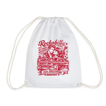 Rockabilly Valentine Memories 50s Retro - Drawstring Bag - white - Front