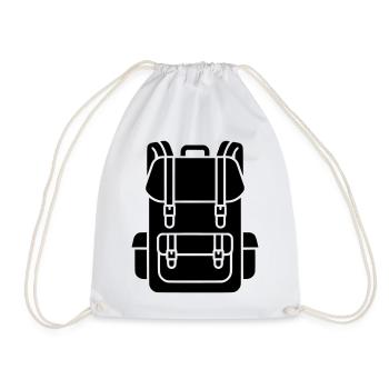 Hiking Backpack Trekking Gear - Drawstring Bag - white - Front