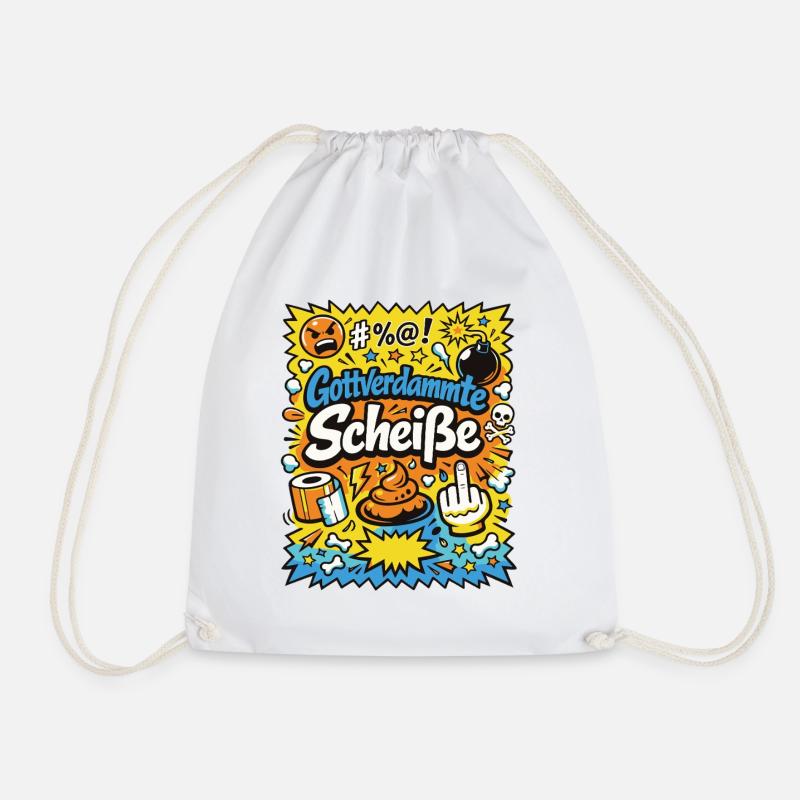 Gottverdammte Scheiße! Comic-Explosion - Turnbeutel - Weiß