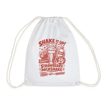 Strawberry Milkshake 50s Retro Design - Drawstring Bag - white - Front