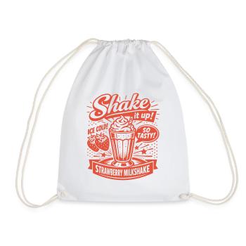Strawberry Milkshake 50s Retro Design - Drawstring Bag - white - Front