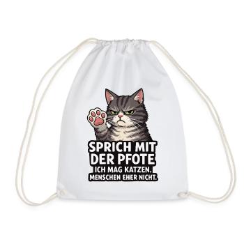 Parle à la Patte – Chat Grognon - Sac de sport léger - blanc - Devant