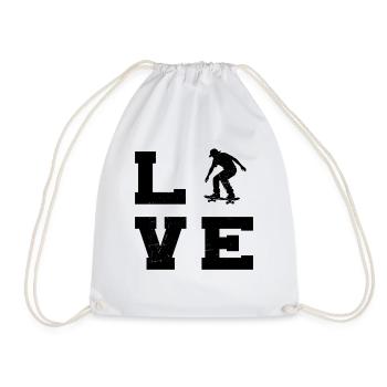 Skateboarding Love clean look for skaters - Drawstring Bag - white - Front