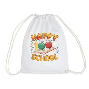 Hundredth Day of School Anniversary Design - Drawstring Bag - white - Front