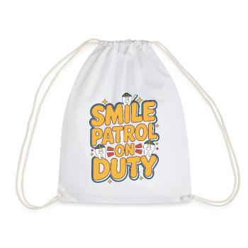 Pediatric Dentist Smile Patrol On Duty Dentistry - Drawstring Bag - white - Front