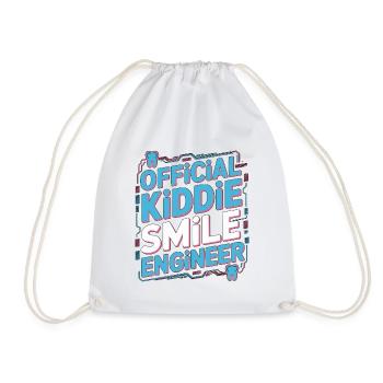 Pediatric Dentist Official Kiddie Smile Dentistry - Drawstring Bag - white - Front