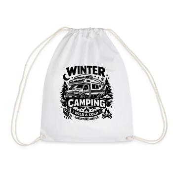 Winter Camping | Wild & Cold | Adventure - Drawstring Bag - white - Front