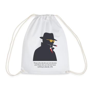 Noir silhouette with cigar - Drawstring Bag - white - Front