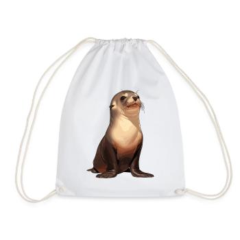 Sea Lions Sea Lion - Drawstring Bag - white - Front
