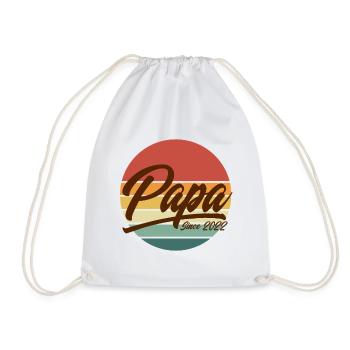 Papa depuis 2022 Coucher de soleil rétro vintage - Sac de sport léger - blanc - Devant