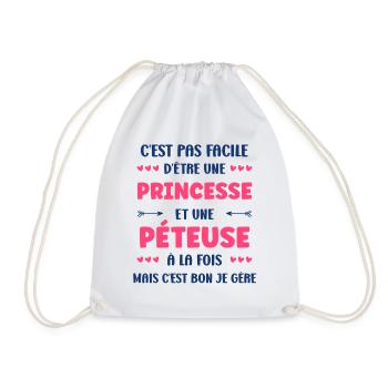 Princess and Pétueuse – daring humor - Drawstring Bag - white - Front