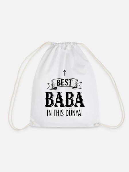 Best Baba in this Dünya - Bester Vater Geschenk - Turnbeutel - Weiß