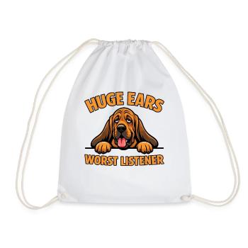 Bloodhound, Grandes Oreilles Pire Auditeur - Sac de sport léger - blanc - Devant