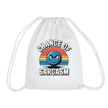 Chance of Sarcasm - Retro Grin - Drawstring Bag - white - Front