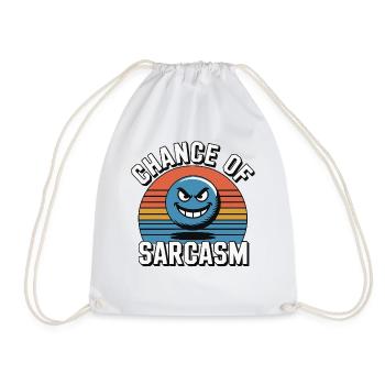 Chance of Sarcasm - Retro Grin - Drawstring Bag - white - Front