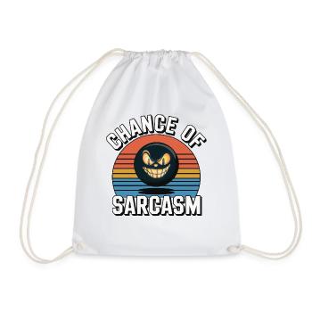 Chance of Sarcasm - Retro Grin - Drawstring Bag - white - Front