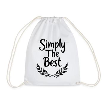 Simply The Best Laurel Wreath Statement - Drawstring Bag - white - Front
