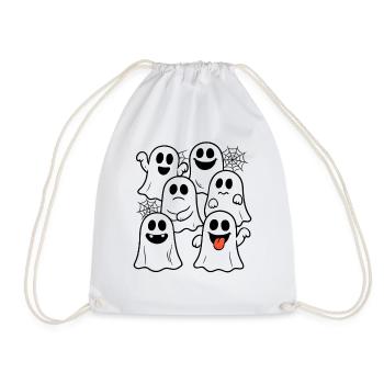 Cute Halloween Ghosts - Funny Haunted Outfit - Drawstring Bag - white - Front