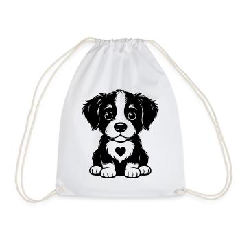 Chiot câlin au cœur tendre - Sac de sport léger - blanc - Devant